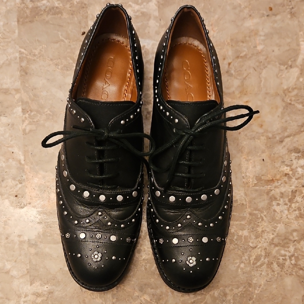 Coach Women's Black Brogue Shoes 6.5